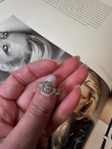 Pierścionek Gucci Double G Key Ring With Crystals - sprzedany