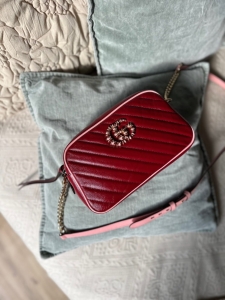 Torebka Gucci Marmont Red Pink Crossbody Bag - sprzedana