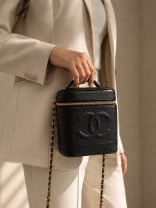 Kuferek torebka Chanel Vanity On Chain Black Caviar Skin - dostępny